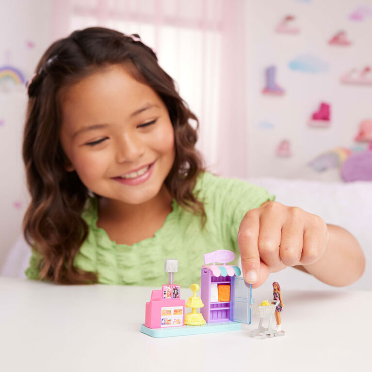 Barbie Mini BarbieLand Collectible Supermarket Playset with 1.5-inch Barbie Doll, Interactive Play Areas for Storytelling Fun Barbie Mini BarbieLand Collectible Supermarket Playset with 1.5-inch Barbie Doll, Interactive Play Areas for Storytelling Fun