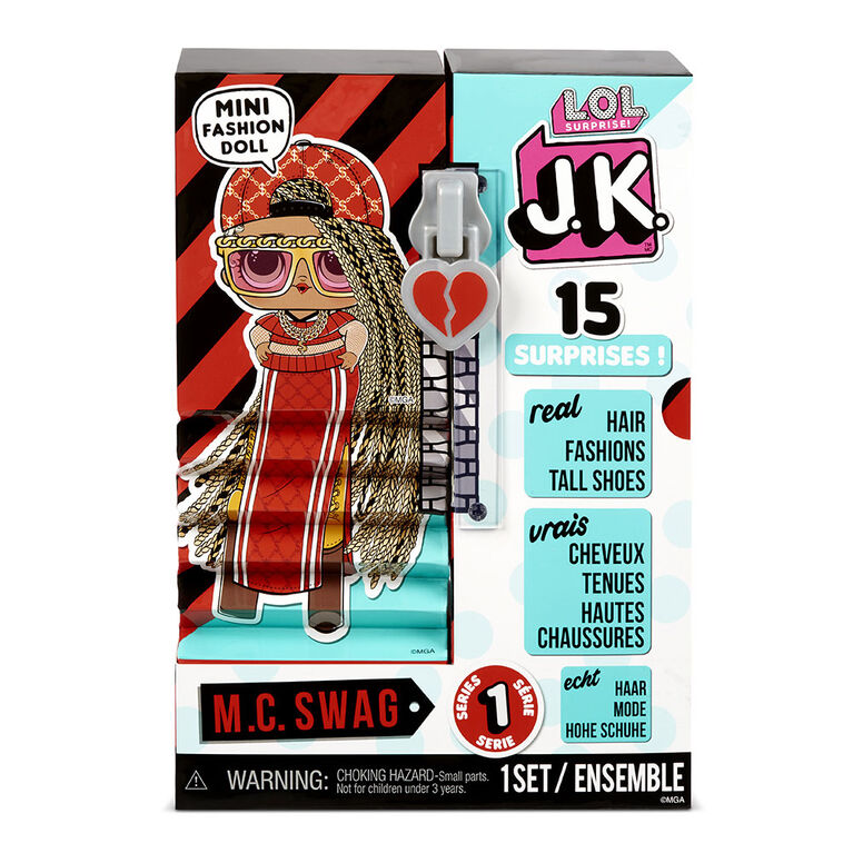 Mini poupée-mannequin L.O.L. Surprise! JK M.C. Swag avec 15 surprises