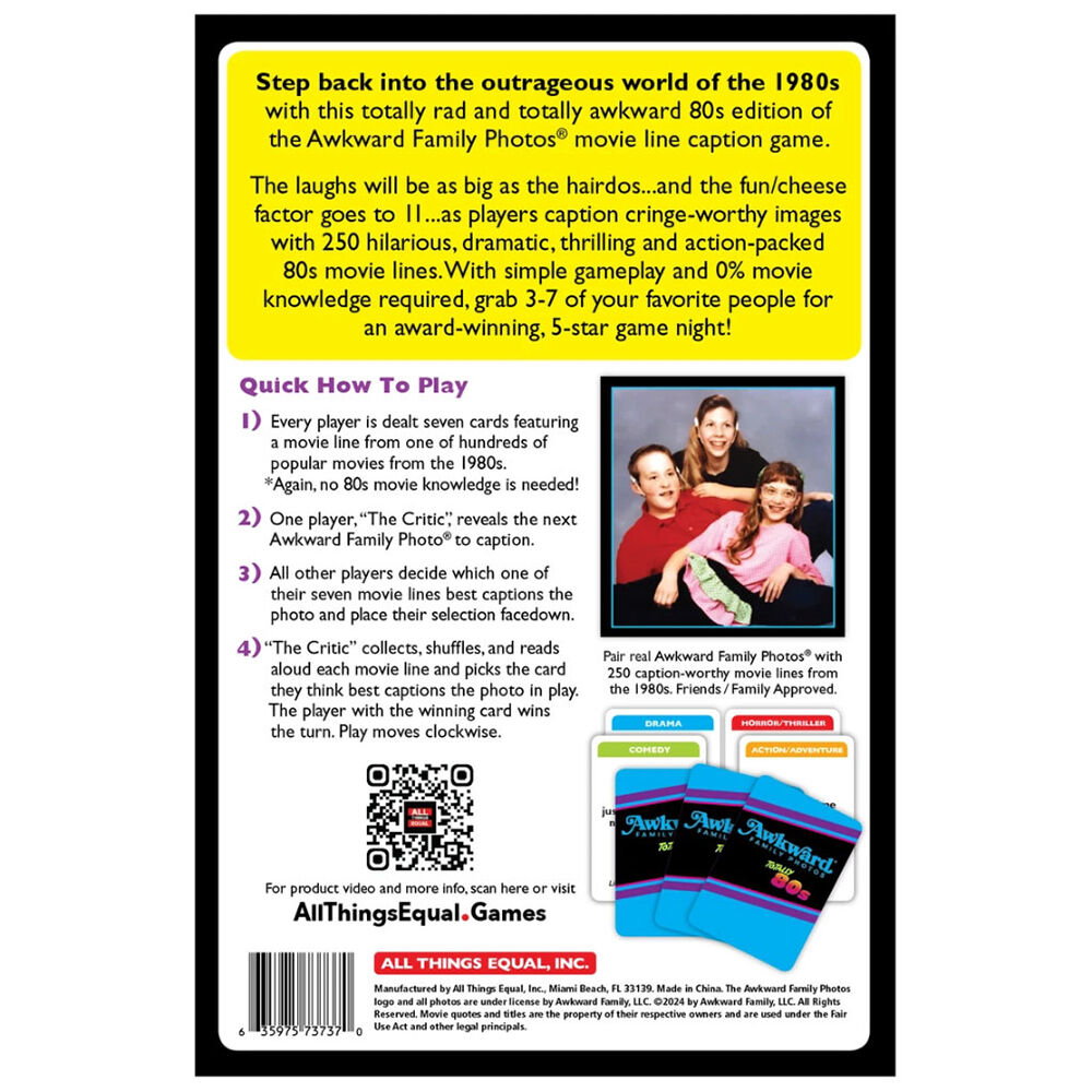 All Things Equal Awkward Family Photos Totally 80s Card Game - English Edition