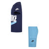 Nike Sportswear French Terry Cargo Shorts Set - Baltic Blue - Size 2T