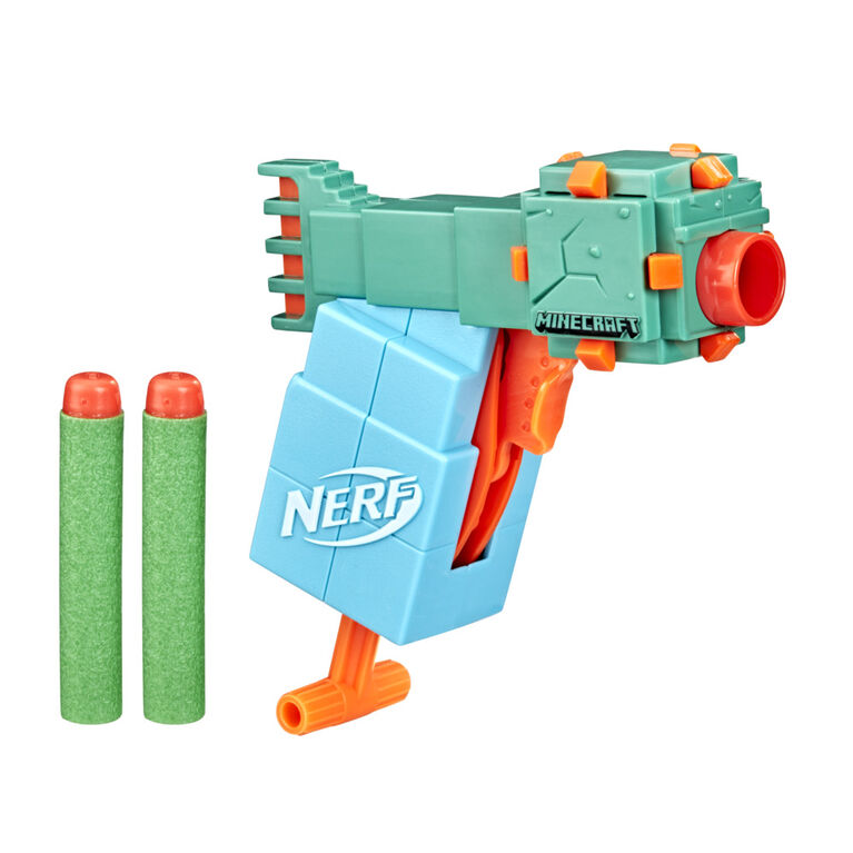 Nerf Microshots Minecraft, mini-blaster Guardian, design du monstre de Minecraft
