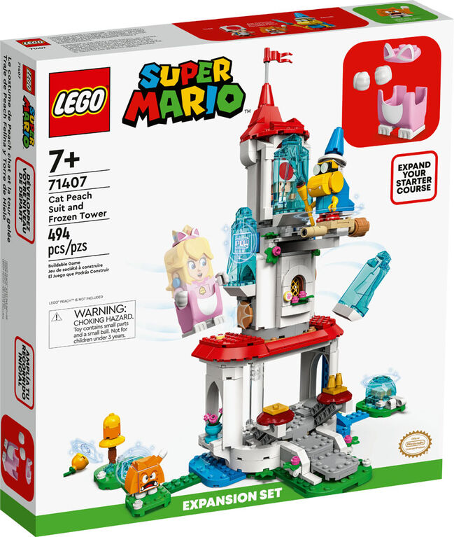 LEGO Super Mario Cat Peach Suit and Frozen Tower Expansion Set 71407 (494 Pieces)