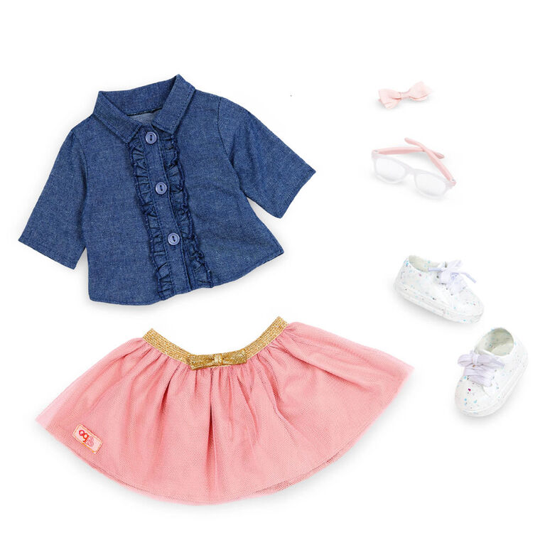 Our Generation - Doll w/Frilly Denim Shirt & Pink Skirt, Emily