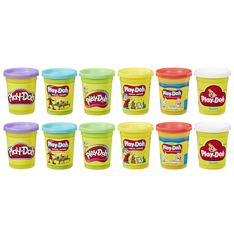 PlayDoh Classic Can Collection with 12 NonToxic Retro Cans R