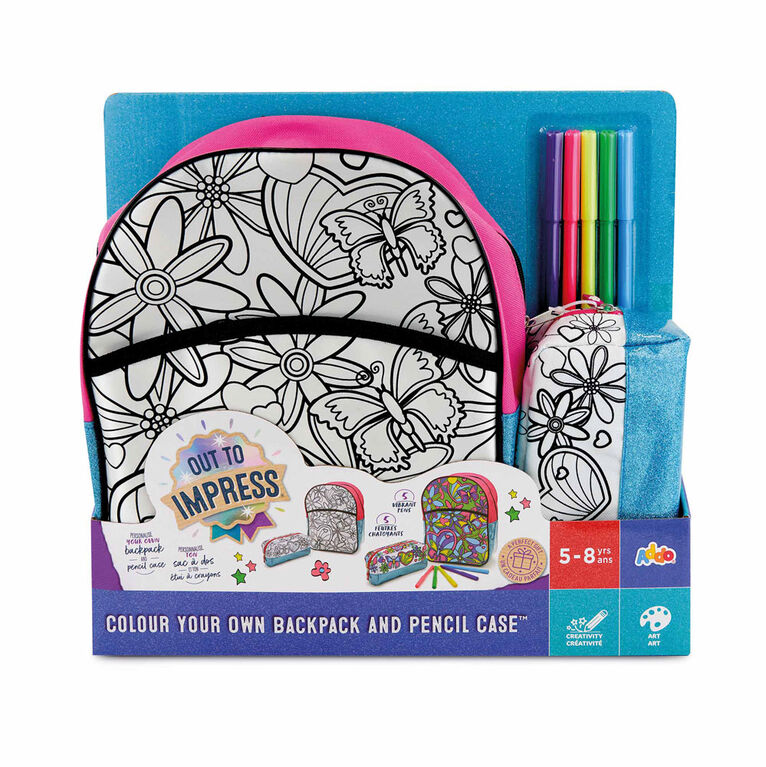 Out To Impress - Trousse Colour Your Own Backpack And Pencil Case - Notre exclusivité