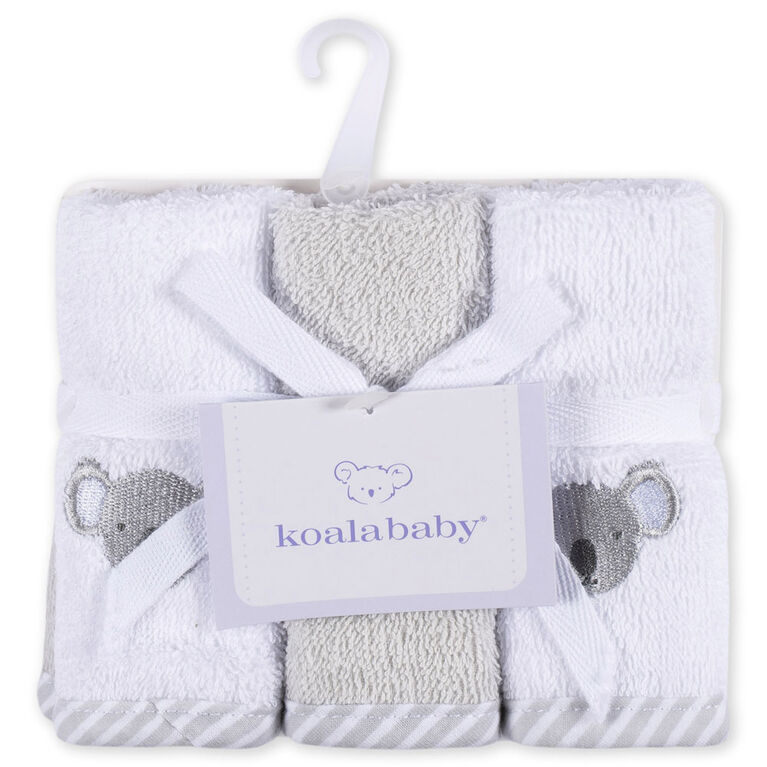 Koala Baby - 6-Pack Baby Washcloths - Brown & White Bear