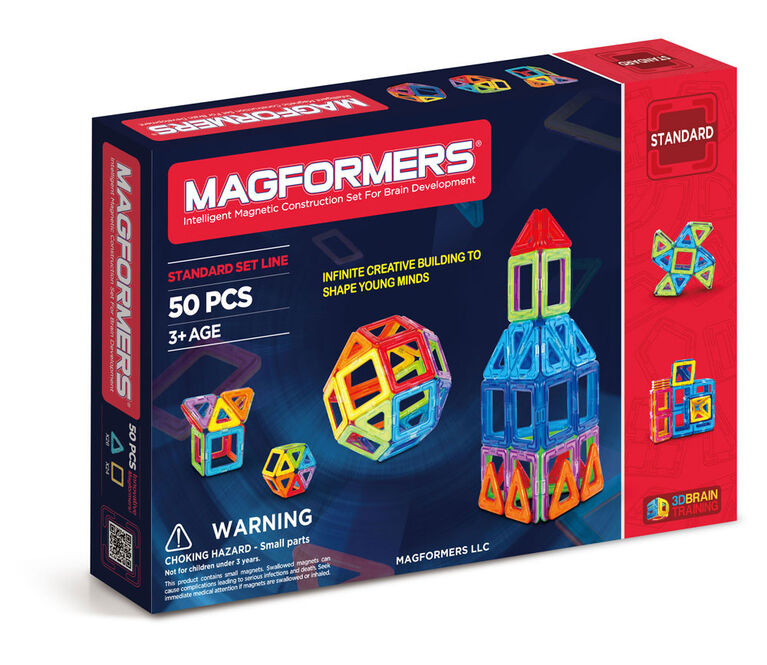 Magformers Basic Rainbow 50 Piece Set - English Edition