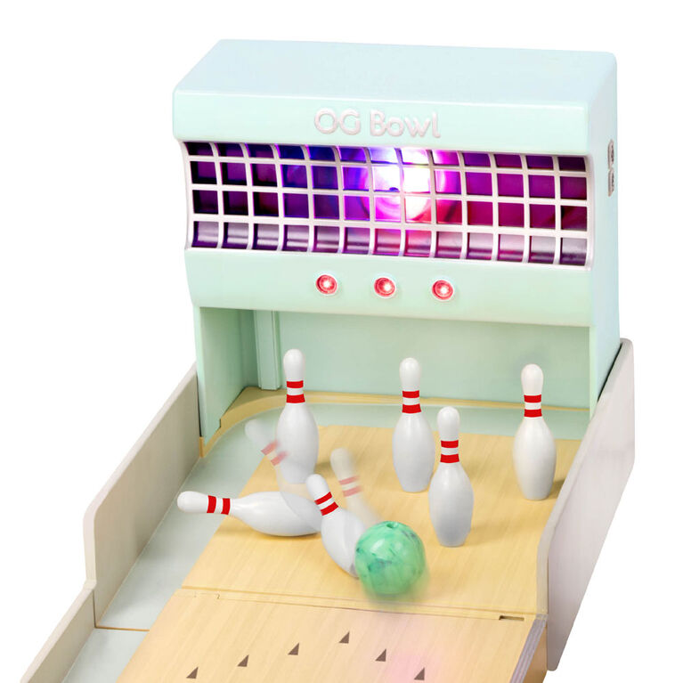 Our Generation, Let It Roll! Bowling Alley, Retro Bowling Alley Playset with Electronics for 18-inch Dolls - English Edition