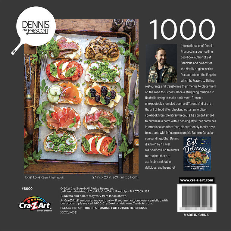 Dennis Prescott Cra-Z-Art Casse-t&ecirc;tes 1000pc - Toast Love