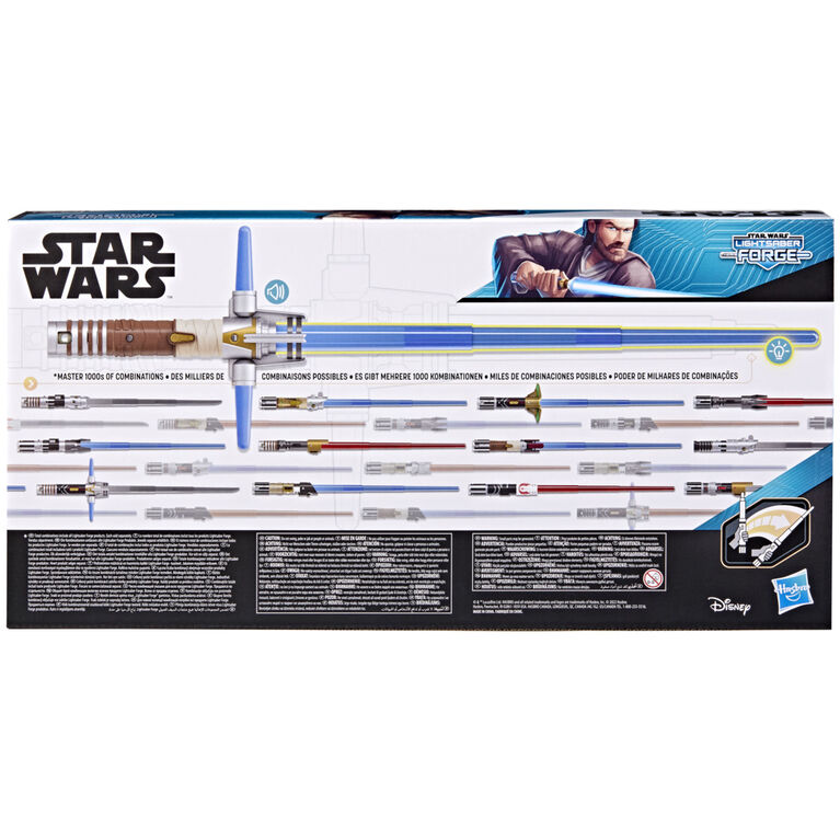 Star Wars Lightsaber Forge Obi-Wan Kenobi Jedi Master Set, Electronic Extendable Blue Lightsaber Toy - R Exclusive