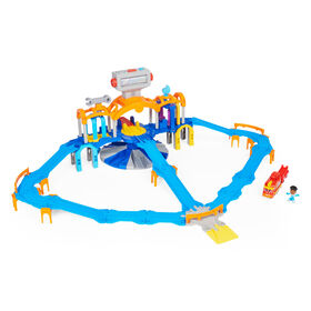 Mighty Express, Mission Station Playset with Exclusive Freight Nate Toy Train, Lights and Sounds