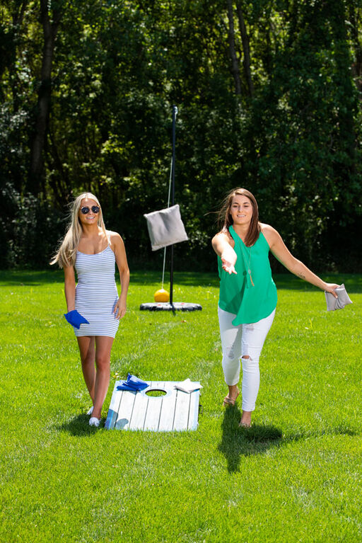 Led Cornhole Target Bean Toss Blue/White