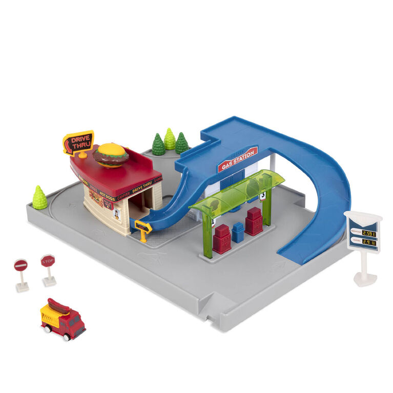 Driven, Pocket Dine and Drive Pit Stop (5pc), Gas Station Playset