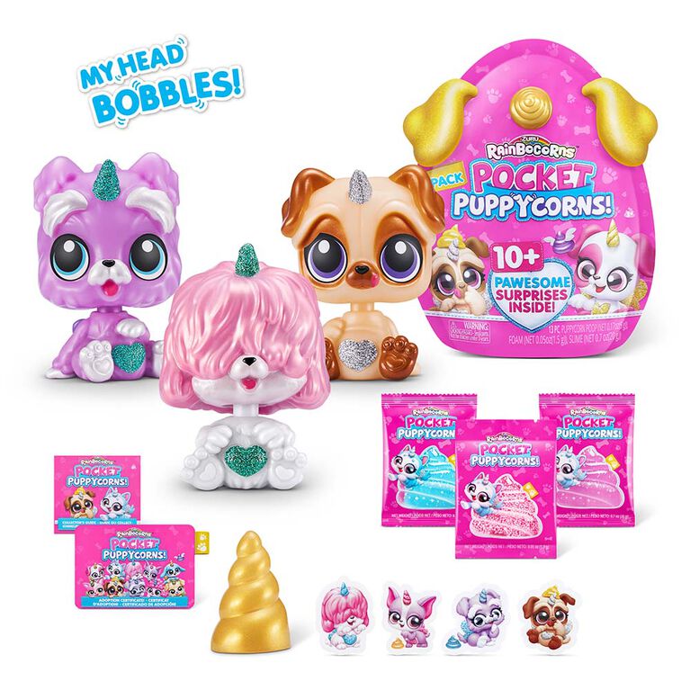 Ensemble de 3 Rainbocorn Puppycorn de poche par ZURU
