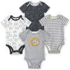 Just Born Baby Boys 4-Pack Organic Short Sleeve Onesies Bodysuits - Lil Lion Newborn