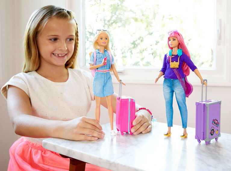 New Barbie travel doll playsets with suitcase, puppy and