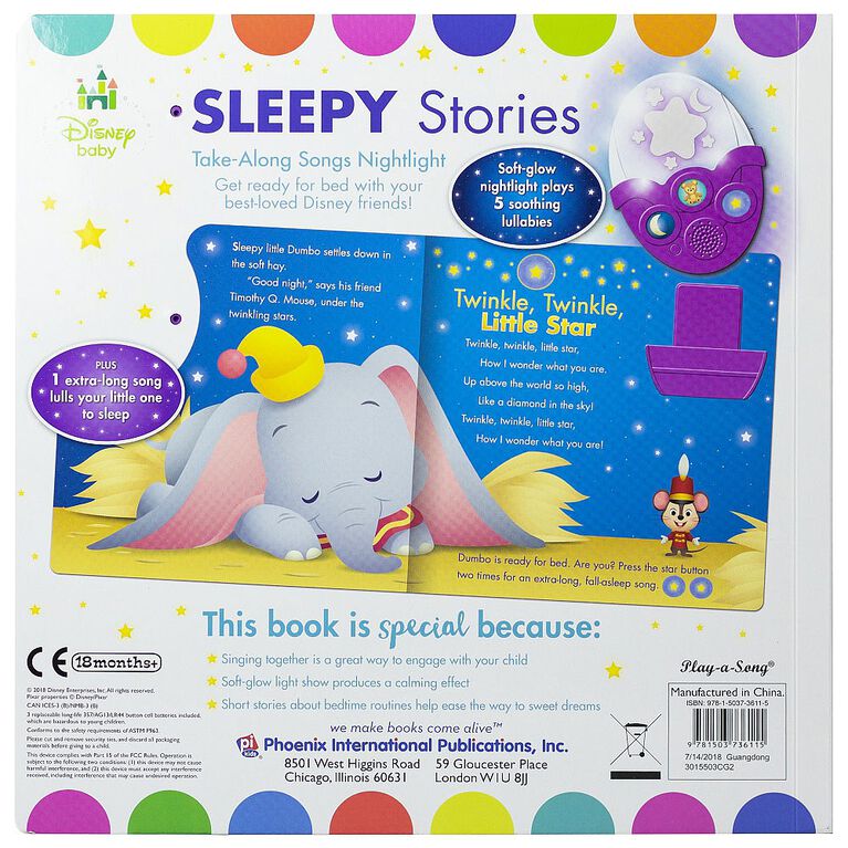 Disney Baby Sleepy Stories - Take-Along Songs Nightlight