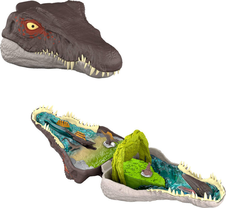 Jurassic World Rebirth Micro Adventure Playset Spinosaurus Head, Interactive Features & Figures
