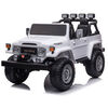 KIDSVIP Camion porteur Toyota Land Cruiser 2 places pour enfants 4X4 24V sous licence avec RC - Blanc