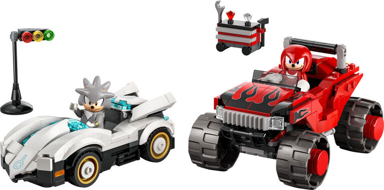 LEGO Sonic the Hedgehog La Voiture de Silver Contre le Camion Monstre de Knuckles, Jouet de Construction pour les Enfants de 8 Ans et Plus 77118