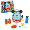 Disney Junior Mickey Mouse Funhouse Adventures Backpack, 5 Piece Pretend Play Set with Lights and Sounds Accessories
