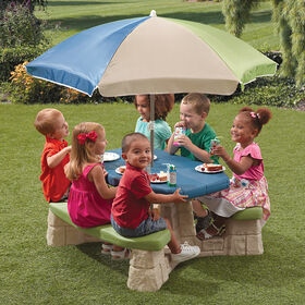 Step2 Naturally Playful Picnic Table with Umbrella - Blue