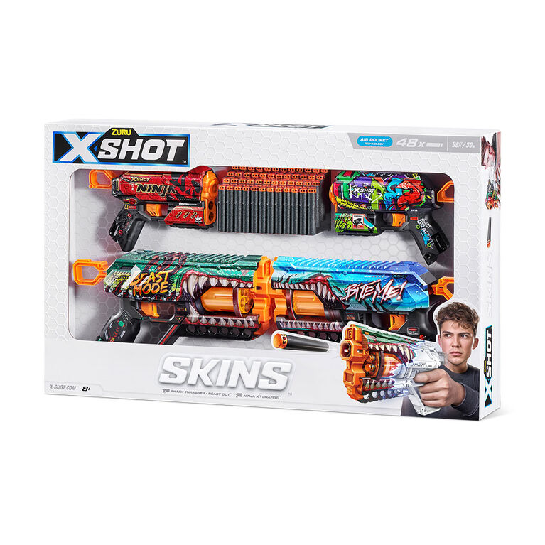 X-Shot Skins Double Griefer Double Flux Blaster Combo Pack (48 Darts) by ZURU