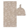 Just Born  - 2 piece Swaddle Blanket+Hat Ivory Tan Forest