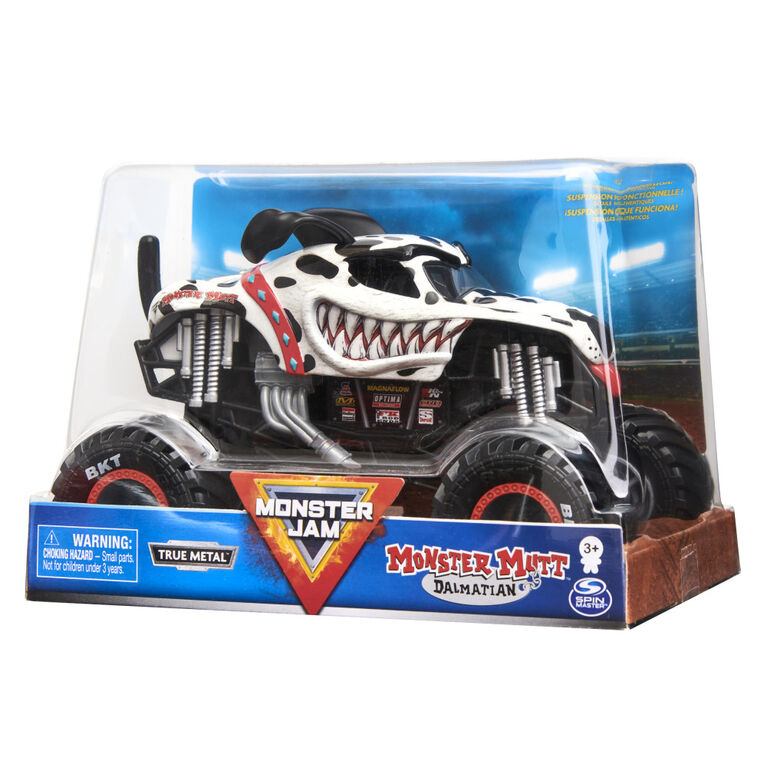 Monster Jam, Official Monster Mutt Dalmatian Monster Truck, Collector Die-Cast Vehicle, 1:24 Scale
