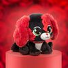 P.Lushes Designer Fashion Pets, Anna Dolce, chiot en peluche de luxe, rouge/noir, 15,2 cm