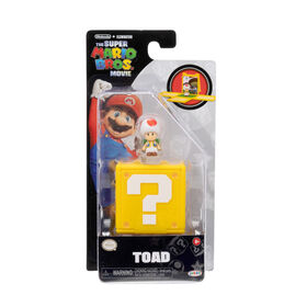Super Mario Bros Le Film - Figurine miniature 1,25" avec Bloc Point d'interrogation - Toad