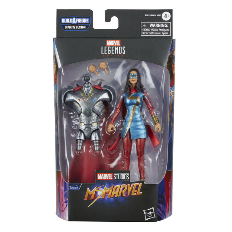 Marvel Legends Series Disney Plus Ms. Marvel MCU Series Action Figure 6-inch Collectible Toy, includes 3 Accessories and 1 Build-A-Figure Part