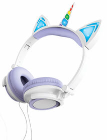 Casque d'écoute filaire de licorne Art+ Sound avec éclairage LED