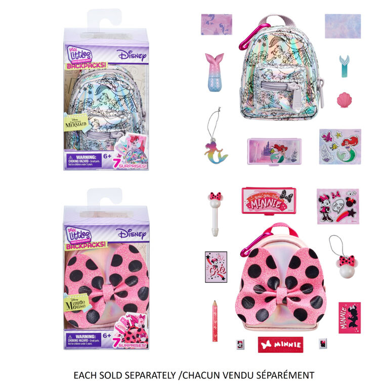 Mini sac à dos Real Littles thème Disney - 8 héros à collectionner