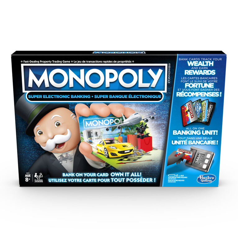 Monopoly Super banque électronique, unité bancaire électronique, jeu sans billets de banque, avec récompenses