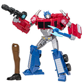 Transformers Toys EarthSpark Deluxe Class Optimus Prime, 5" Action Figure, Robot Toys