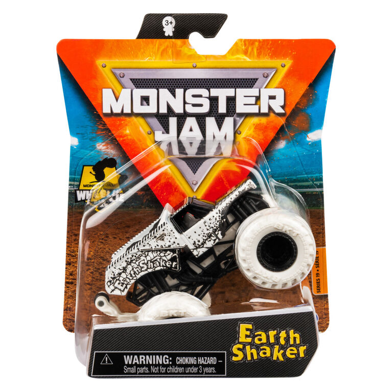 Monster Jam, Official Earth Shaker Monster Truck, Die-Cast Vehicle, Max Contrast Series, 1:64 Scale