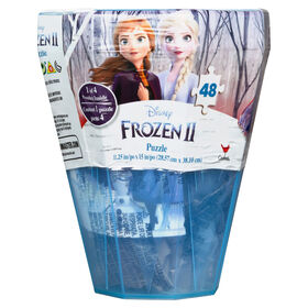 Disney Frozen 2 - Puzzle surprise de 48 pi&egrave;ces avec bo&icirc;te de rangement en plastique en forme de pierre pr&eacute;cieuse
