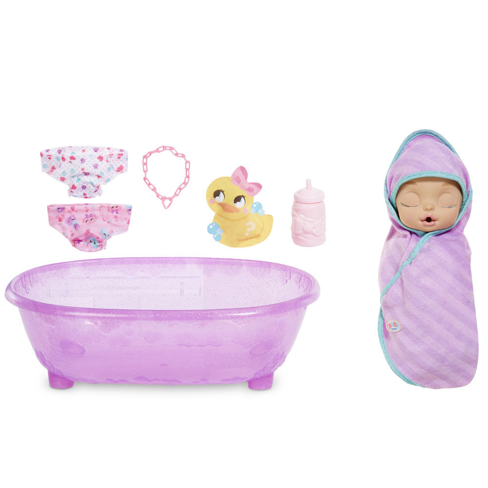 Baby Born Surprise Bathtub Surprise Purple Swaddle Princess