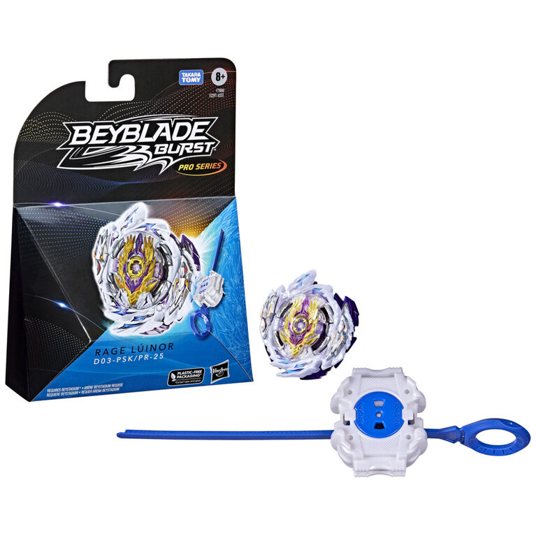 Beyblade Burst Pro Series Rage Lúinor Spinning Top Starter Pack, Battling Game Top with Launcher Toy