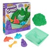 Kinetic Sand, Coffret Bac à sable, 454 g de sable vert, bac à sable, 4 moules et outils, jouets sensoriels