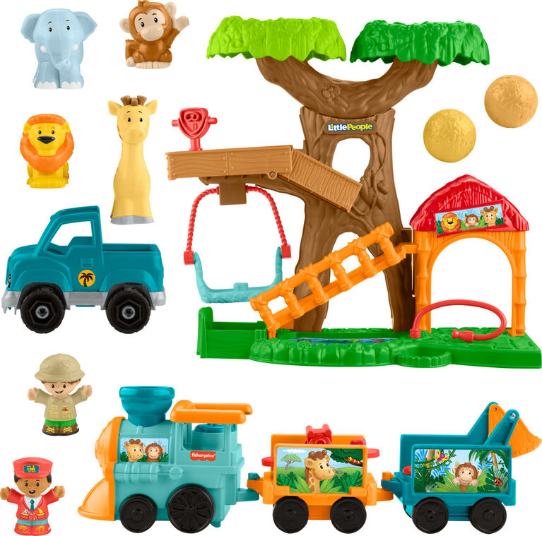 Fisher-Price Little People Wildlife Train & Trek Toddler Gift Set with Animals & Figures