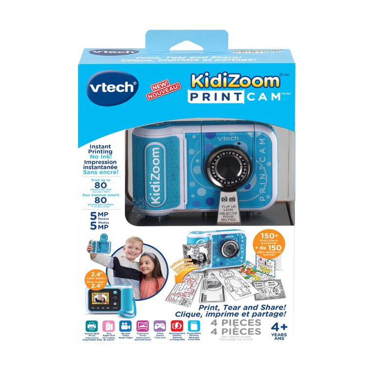 VTech KidiZoom PrintCam, High-Definition Digital Camera for Photos and Videos, Instant Prints, Flip-Out Selfie Camera