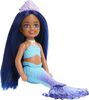 Barbie - Chelsea- Poupée Sirène, cheveux bleus et queue de sirène