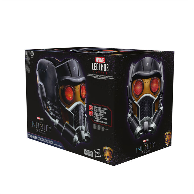 Marvel Legends Series Star-Lord Premium Electronic Roleplay Helmet with Light and Sound FX, Adult Roleplay Gear
