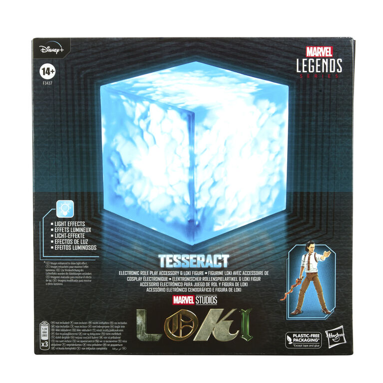 Marvel Legends Series Tesseract Electronic Role Play Accessory with Light FX, Marvel Studios' Loki Roleplay Item and 6" Collectible Loki Figure