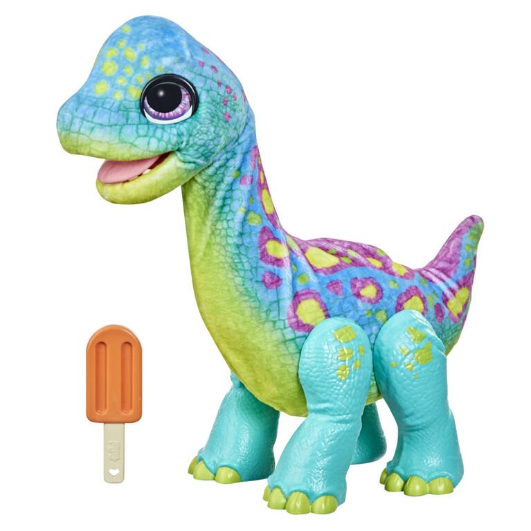 furReal Snackin' Sam the Bronto Interactive Animatronic Plush Toy, 40+ Sounds and Reactions