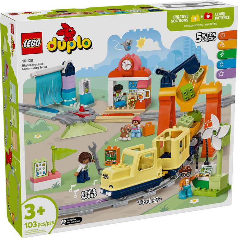 Ensemble de train pour tout-petits, jouet de construction créative LEGO DUPLO Le grand train communautaire interactif 10428
