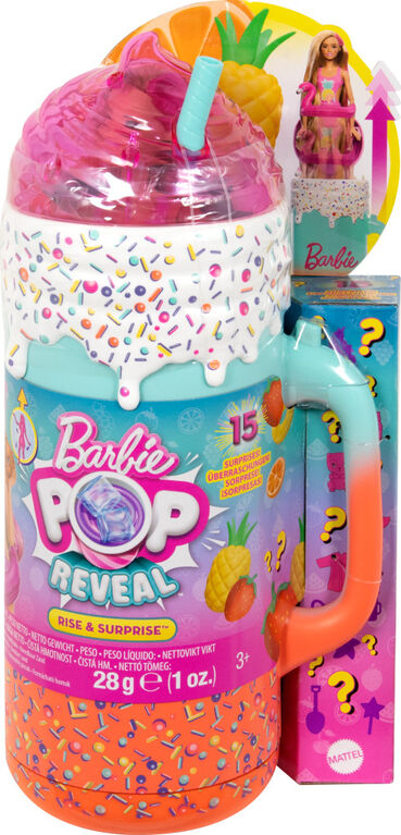 Barbie Pop Reveal Rise & Surprise Gift Set with Scented Doll, Squishy Scented Pet & More, 15+ Surprises