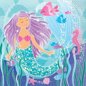 Mermaid Luncheon Napkins, 16 pieces